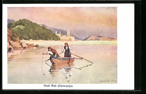 Künstler-AK Edo v. Handel-Mazzetti: Otok Rab, Dalmacija