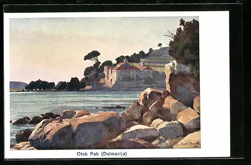 Künstler-AK Edo v. Handel-Mazzetti: Otok Rab, Dalmacija