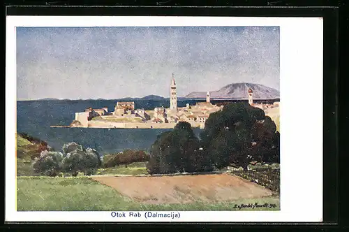 Künstler-AK Edo v. Handel-Mazzetti: Otok Rab, Dalmacija