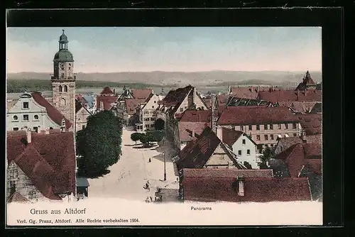 AK Altdorf, Panorama mit Gasthof Zum schwarzen Bären und Strassenpartie