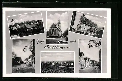 AK Knittlingen, Gasthaus, Kirche, Ortspartie