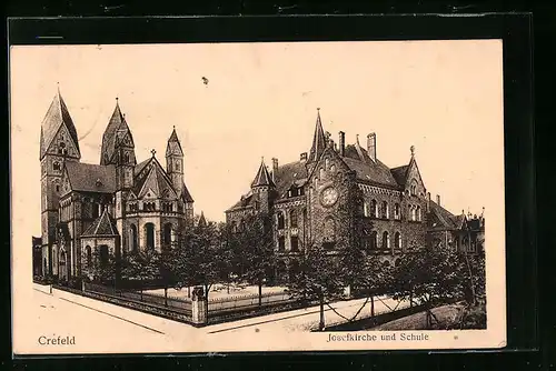 AK Krefeld, Josefkirche und Schule