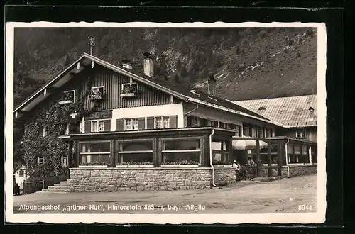 AK Hinterstein /Allgäu, Alpengasthof grüner Hut