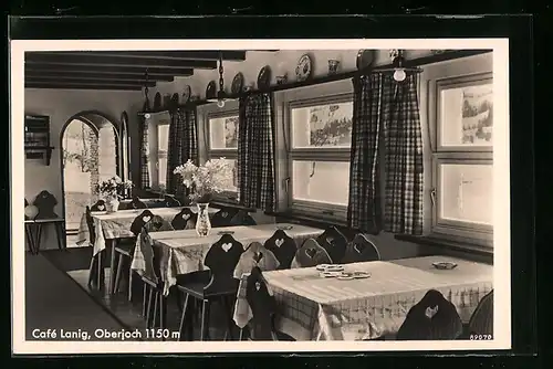AK Oberjoch /Allgäu, Cafe-Pension Lanig, Innenansicht