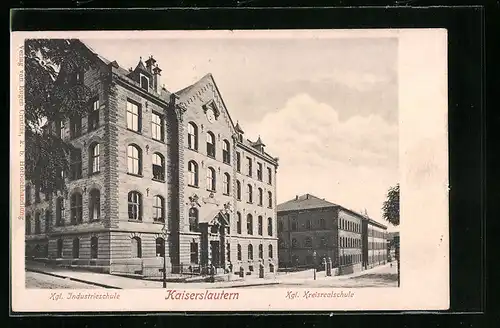 AK Kaiserslautern, Strassenpartie mit der Kgl. Industrieschule und Kgl. Kreisrealschule