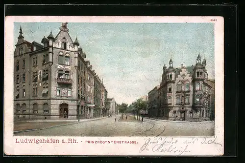 AK Ludwigshafen a. Rh., Passanten in der Prinzregentenstrasse