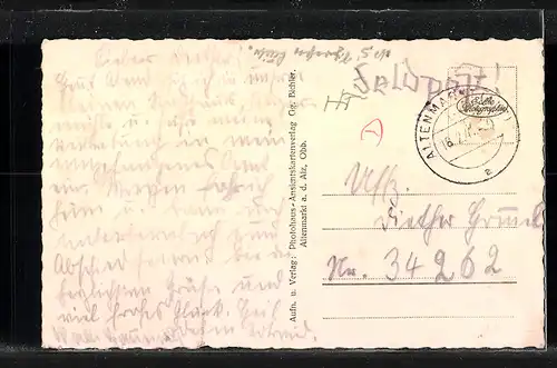 AK Altenmarkt a. d. Alz., Ortspartie mit Gasthof Angermühle