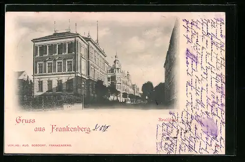 AK Frankenberg, Strassenpartie an der Realschule