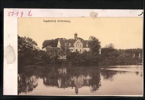 Fotografie Brück & Sohn Meissen, Ansicht Grillenburg, Blick auf das Jagdschloss
