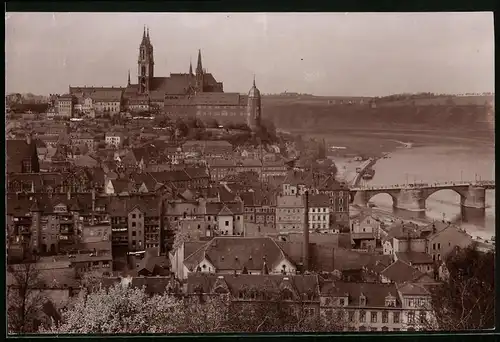 Fotografie Brück & Sohn Meissen, Ansicht Meissen i. Sa., Blick von der Martinskirche auf die Stadt