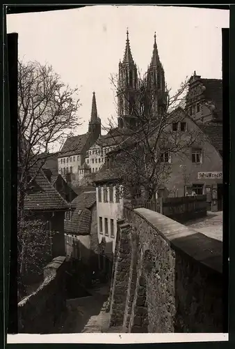 Fotografie Brück & Sohn Meissen, Ansicht Meissen i. Sa., Partie im Ort an den Roten Stufen, Geschäft Franz Würfel