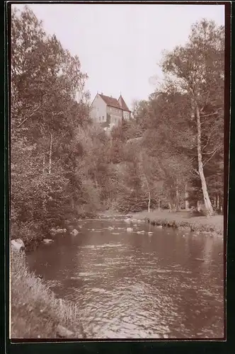 Fotografie Brück & Sohn Meissen, Ansicht Oberreinsberg i. Sa., Blick auf das Schloss Reinsberg