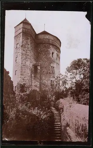 Fotografie Brück & Sohn Meissen, Ansicht Stolpen i. Sa., Blick auf den Coselturm des Schloss Stolpen