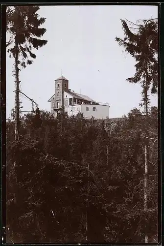 Fotografie Brück & Sohn Meissen, Ansicht Krupka / Graupen, Blick nach dem Gasthaus Mückentürmchen