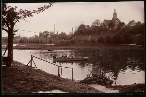 Fotografie Brück & Sohn Meissen, Ansicht Nerchau a. d. Mulde, Muldenpartie mit Blick zum Ort