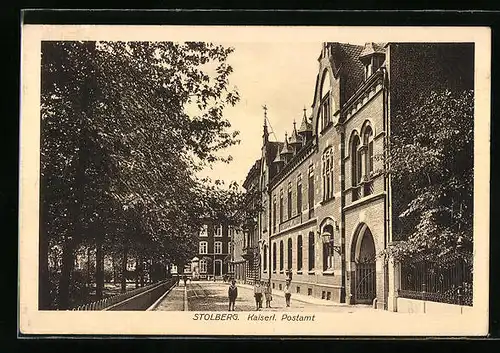 AK Stolberg, Kinder vor dem Kaiserl. Postamt