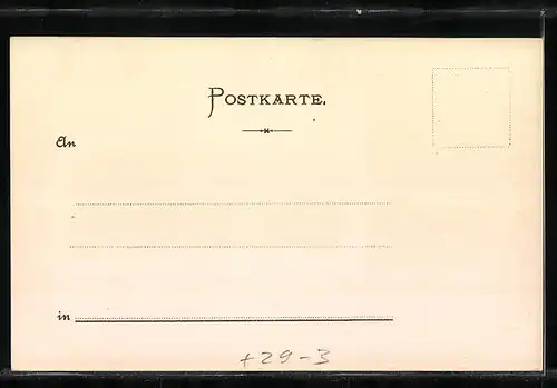 Passepartout-Lithographie Stuttgart, Reiter und Kutsche vor dem Schloss Solitude