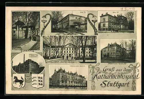 AK Stuttgart, Katharinenhospital mit Verwaltungsgebäude