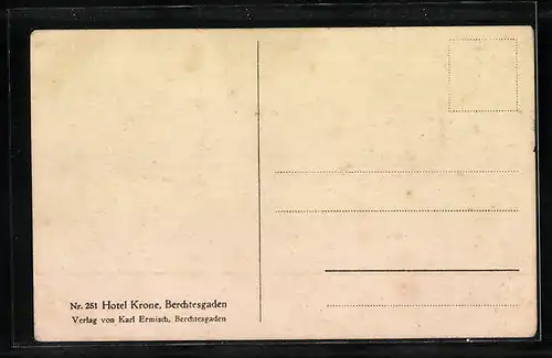 AK Berchtesgaden, Hotel Krone mit Gegirgskulisse