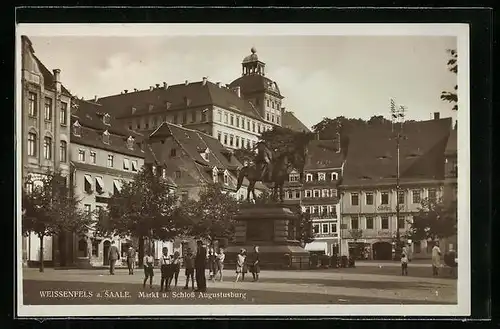 AK Weissenfels a. Saale, Markt und Schloss Augustusburg
