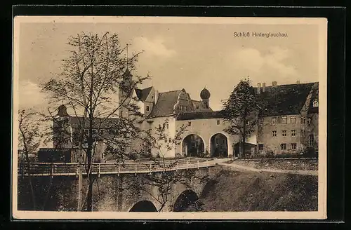 AK Hinterglauchau, Schloss mit Schlossbrücke