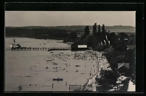 AK Chieming am Chiemsee, Badegäste im Strandbad