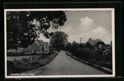 AK Ascheffel, Strassenpartie am Hüttener Berge