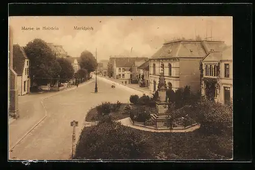 AK Marne in Holst., Strassenpartie am Marktplatz