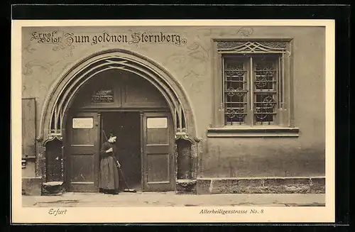 AK Erfurt, Gasthaus zum goldnen Sternberg in der Allerheiligenstrasse 8
