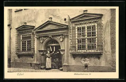 AK Erfurt, Gebäudefassade in der Michaelisstrasse 10