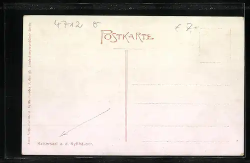 AK Bad Frankenhausen, Kaisersaal des Denkmalgasthofs auf dem Kyffhäuser