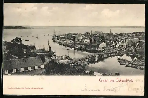 AK Eckernförde, Gesamtansicht mit Hafen