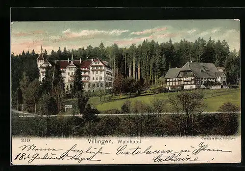 AK Villingen, Blick auf das Waldhotel