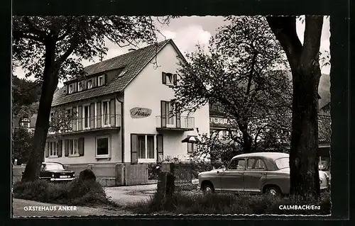 AK Calmbach /Enz, Gasthaus Anker, Automobile