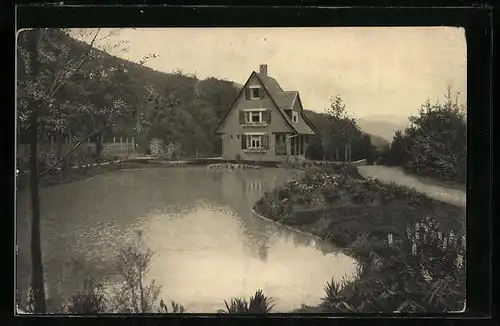 AK Harzburg, Haus am Weiher der Waldsiedlung