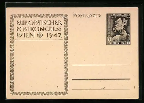AK Wien, Europäischer Postkongress 1942, Ganzsache Deutsches Reich