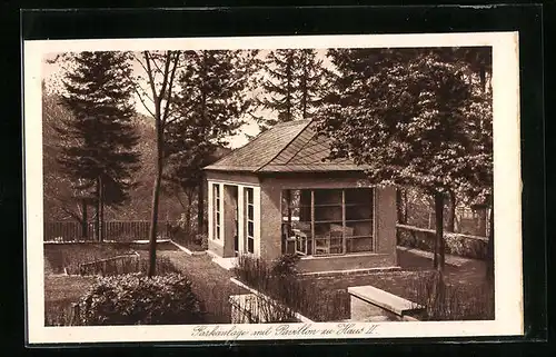 AK Bärenfels, Kurhotel Kaiserhof, Parkanlagen mit Pavillon