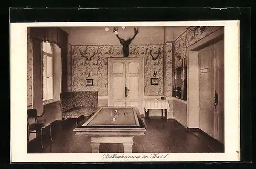 AK Bärenfels, Kurhotel Kaiserhof, Billardzimmer im Haus I.