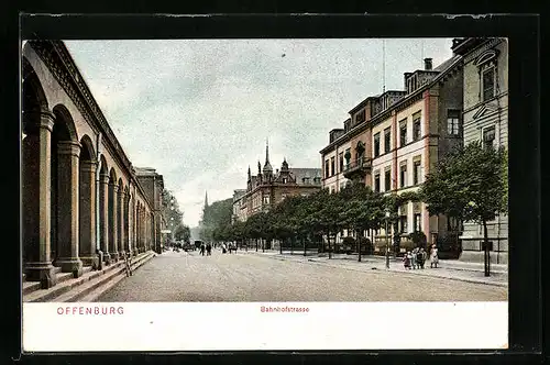 AK Offenburg, Passanten in der Bahnhofstrasse