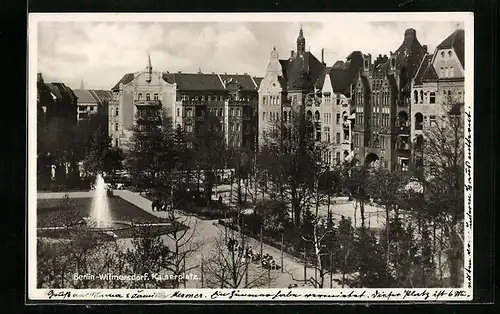 AK Berlin-Wilmersdorf, Grünanlagen am Kaiserplatz