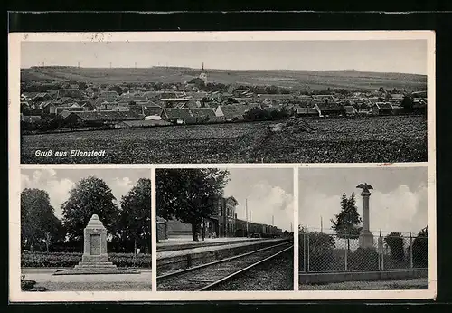 AK Eilenstedt, Bahnhof, Gedenkstein, Denkmal