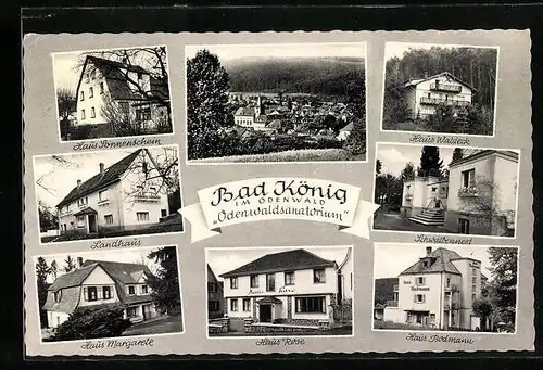 AK Bad König im Odenwald, Odenwaldsanatorium, Haus Waldeck und Haus Rose