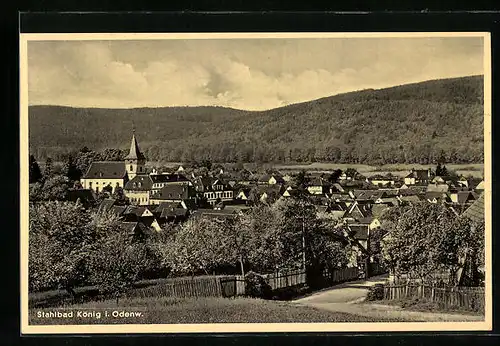 AK König i. Odenw., Ortsansicht aus der Vogelschau