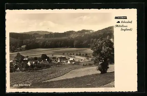 AK Wehrsdorf /Mittellaus. Bergland, Ortsansicht aus der Vogelschau Am Steinberg