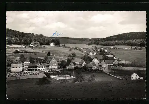 AK Gras-Ellenbach i. Odw., Ortsansicht aus der Vogelschau