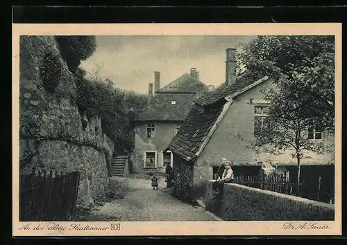 AK Zwingenberg, Kinder an der alten Stadtmauer