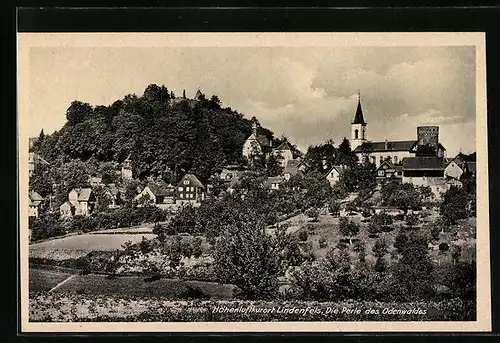 AK Lindenfels, Ortsansicht mit Kirche