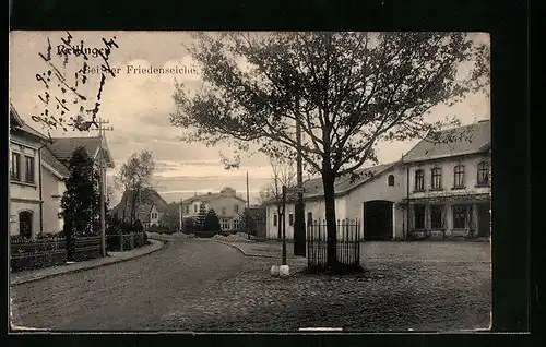 AK Rellingen, Strassenpartie bei der Friedenseiche und Gasthof zur Deutschen Farbe