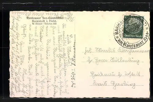 AK Barmstedt i. Holst., Rantzauer See-Gasthof mit n