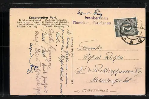 AK Pinneberg, Gasthaus Eggerstedter Park, Ansicht der Buffets